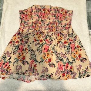 Torrid Sexy Floral Babydoll Slub Smocked Floral Flower Garden Tube Top